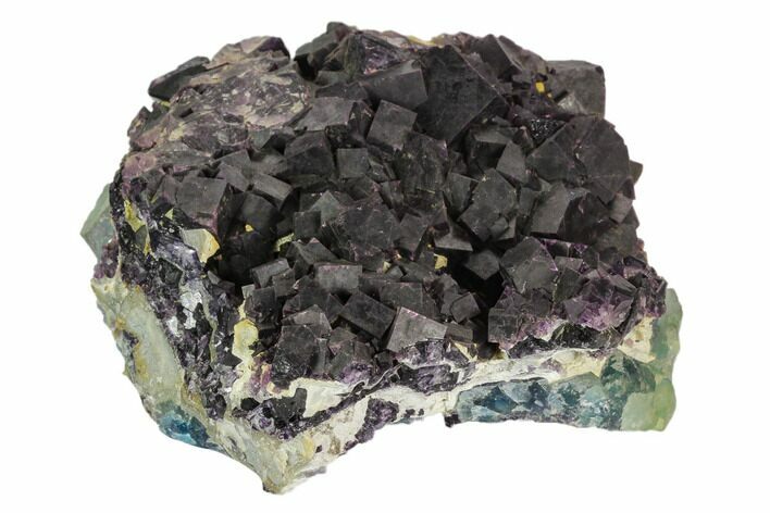 Dark Purple Cubic Fluorite Crystal Plate - China #128569